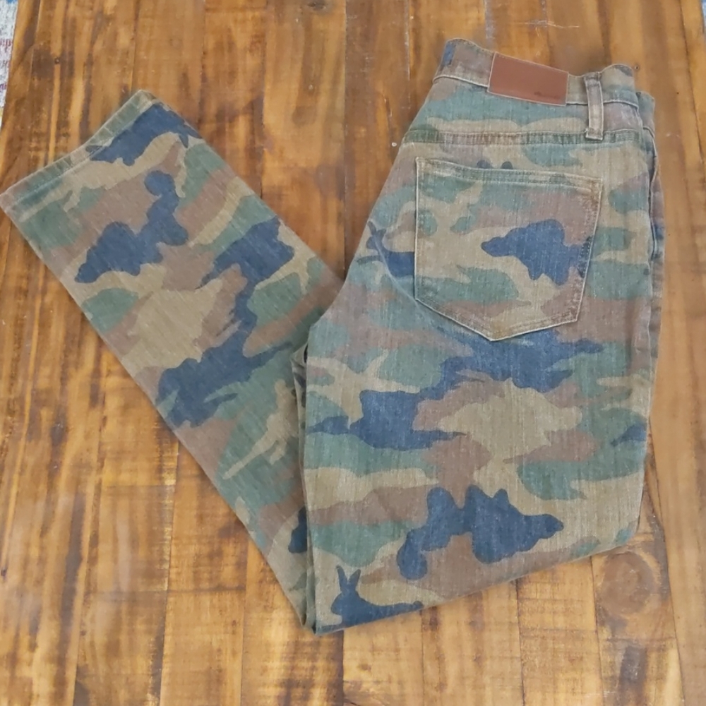 Madewell High Rise Slim Boyjean Cottontail Camo